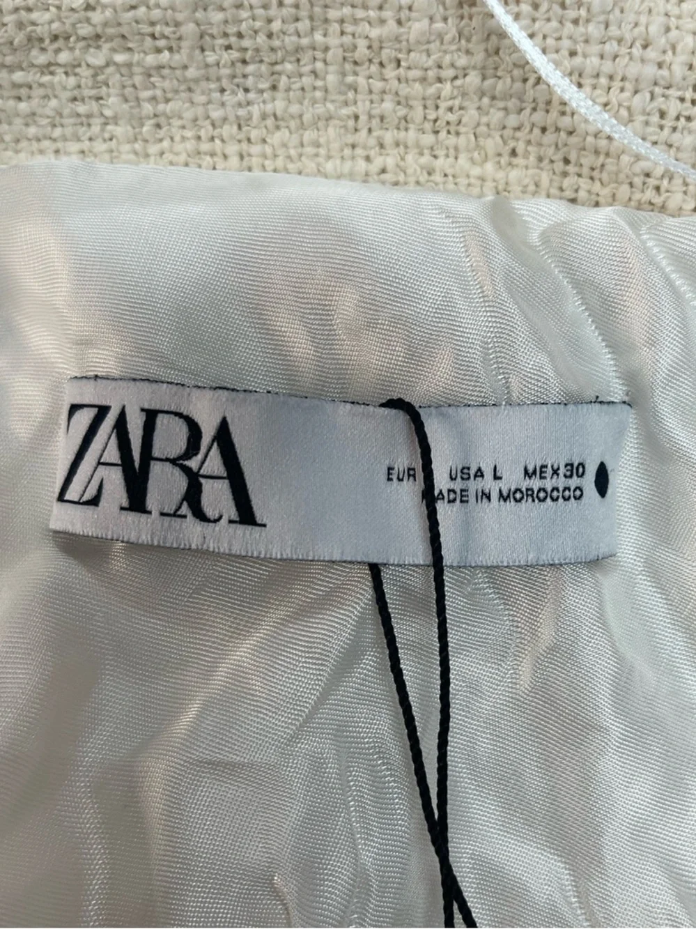 Zara Rustic Long Textured Coat Ecru Ivory - Picture 10 of 16